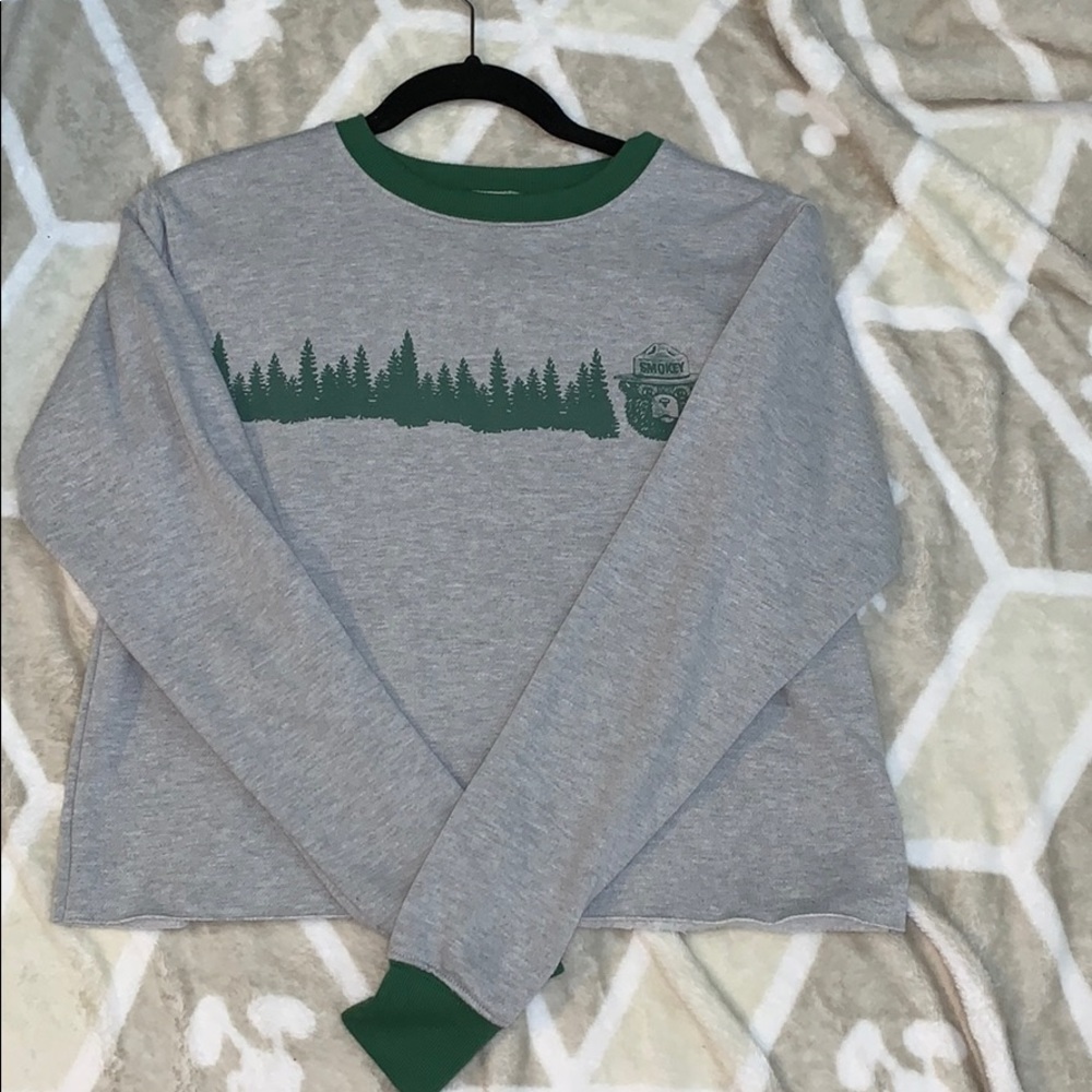 Smokey grey and green cropped jacket